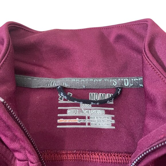 Under Armour Sweatshirt Men's Medium Maroon All-Season Gear Full-Zip Loose Fit - Picture 2 of 6